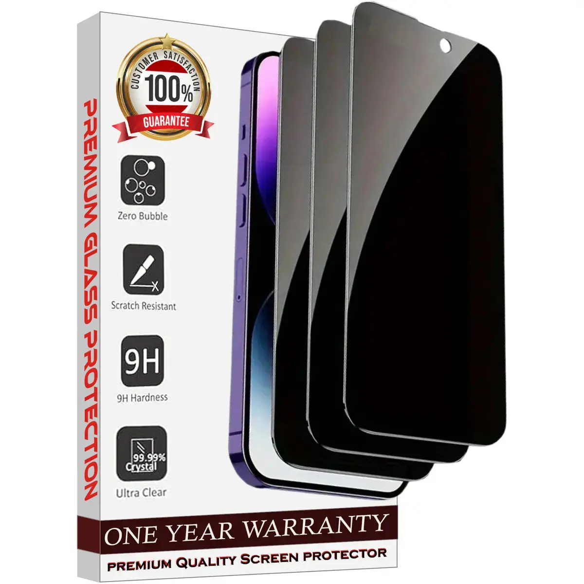 Entronix Anti-Spy Privacy Screen Protector Compatible with iPhone 12 Pro - 3-Piece Combo