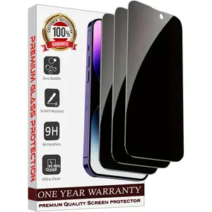 Entronix Anti-Spy Privacy Screen Protector Compatible with iPhone 12 Pro - 3-Piece Combo