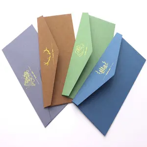 5pcs/package 230g Colorful Envelopes, Gold Foil Envelopes, Cash Envelopes, Gift Envelopes, Kraft Paper Envelopes, Vintage Envelopes, Customizable