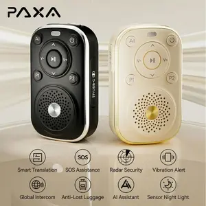 PAXA Smart Safety Emergency Call Mini Bluetooth Speaker,Connect to APP, Features such as Bluetooth location-based anti-loss protection & intelligent alarm & translation & night light sensing & intercom functions.Suitable for safe outdoor adventures.