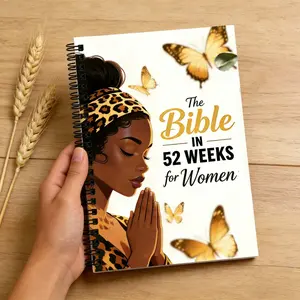 Women's One-Year Bible Reading Journal, Spiral Bound Study Work Book, 52 Week Christian Spiritual Guide, Daily Scripture Reading Log, Spiral Coil Notebook