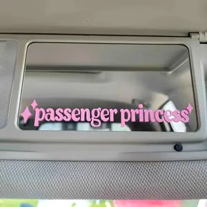"Passenger Princess" Letter Pattern Car Sticker, Car Rearview Mirror Sticker, Car Interior Decorative Sticker, Decal for Cars, Universal Car Accessories for Women & Girls