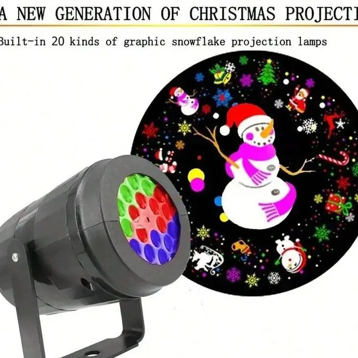 Christmas Projector Light, USB Powered Lamp with 16 Patterns, Festive Party Lighting Decoration for Home, Carnivals & Weddings, Garden Decorations, Dynamic Projection, Home & Car Use, Indoor