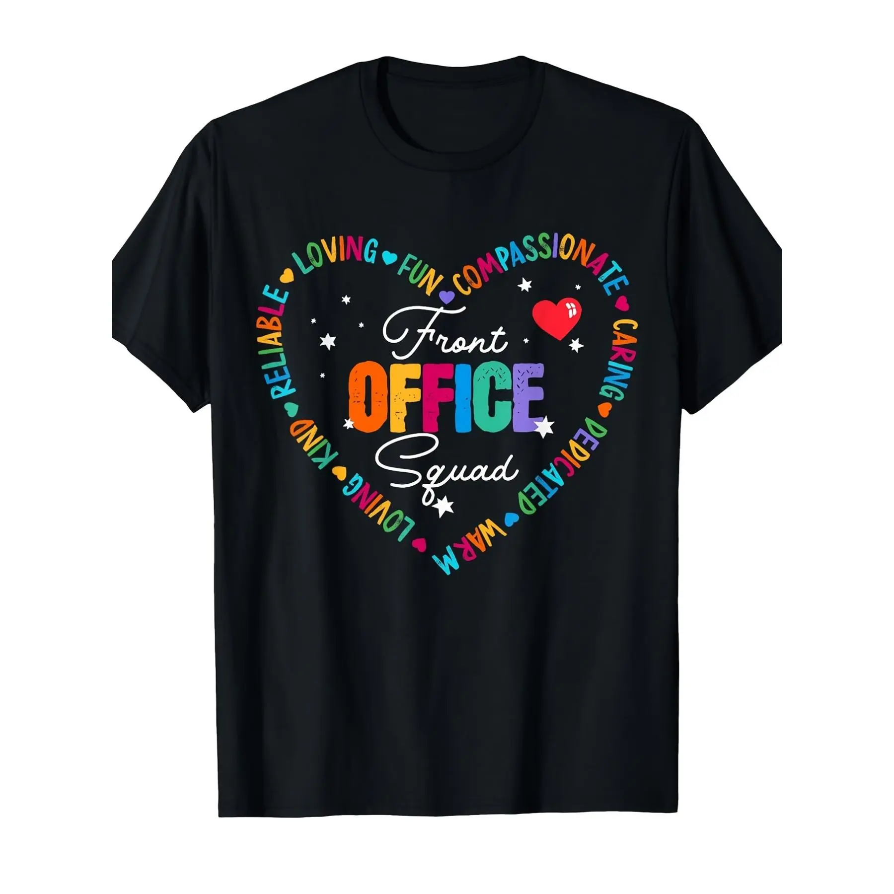 100% Cotton Men's Vintage Round Neck Short-Sleeve Tops - 220GSM Office Squad Print Tee for Admin Staff, Casual Machine-Washable Retro Appreciation Shirt