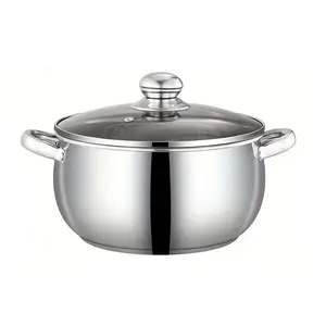 LOVEWE Professional Stainless Steel Soup Pot with Even-Heat Thickened Base & Cool-Touch Handles Easy-Clean All-Stove Compatible Kitchen Gift outdoorfun