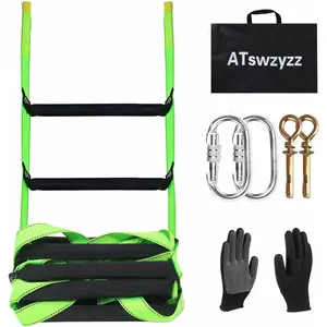 Emergency Fire Escape Ladder, Flame Resistant Safety Rope Ladder with Hooks 13FT/16FT/26FT/32FT/49FT, Fast to Deploy, Easy to Store Withstand Weight up to 1300 pounds (13FT)
