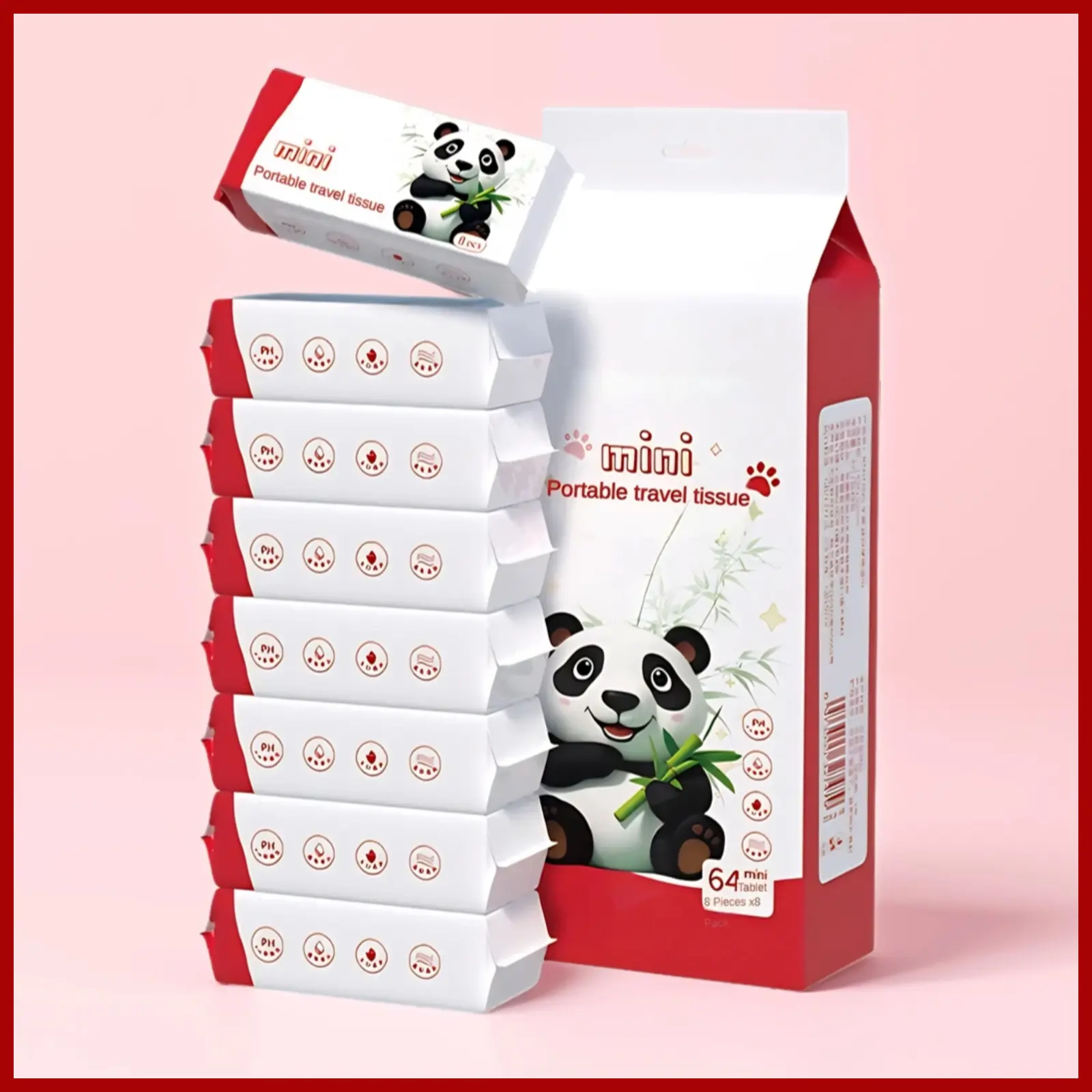 Eco-Friendly Individually Wrapped Portable Mini Tissue Wipes - Essential Convenient Polyester Home Care Tissues, Compact Travel Item for Women, Stylish Backpack Accessory