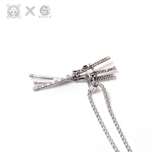 Anime Zoro-3-Blade Necklace Jewelry Exclusive Drop Limited Edition 27.5 Inch Metal Coated Pendant for Anime Enthusiasts Unisex 60cm Length