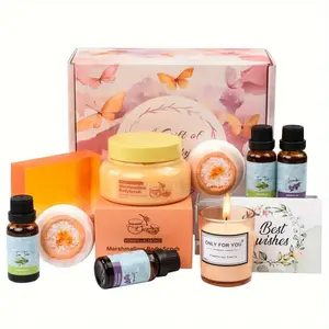 Luxurious Soothing Gift Box: Create an exclusive care experience for her, containing essential oils, body scrub, aromatherapy candles and other core items, full of healing feeling