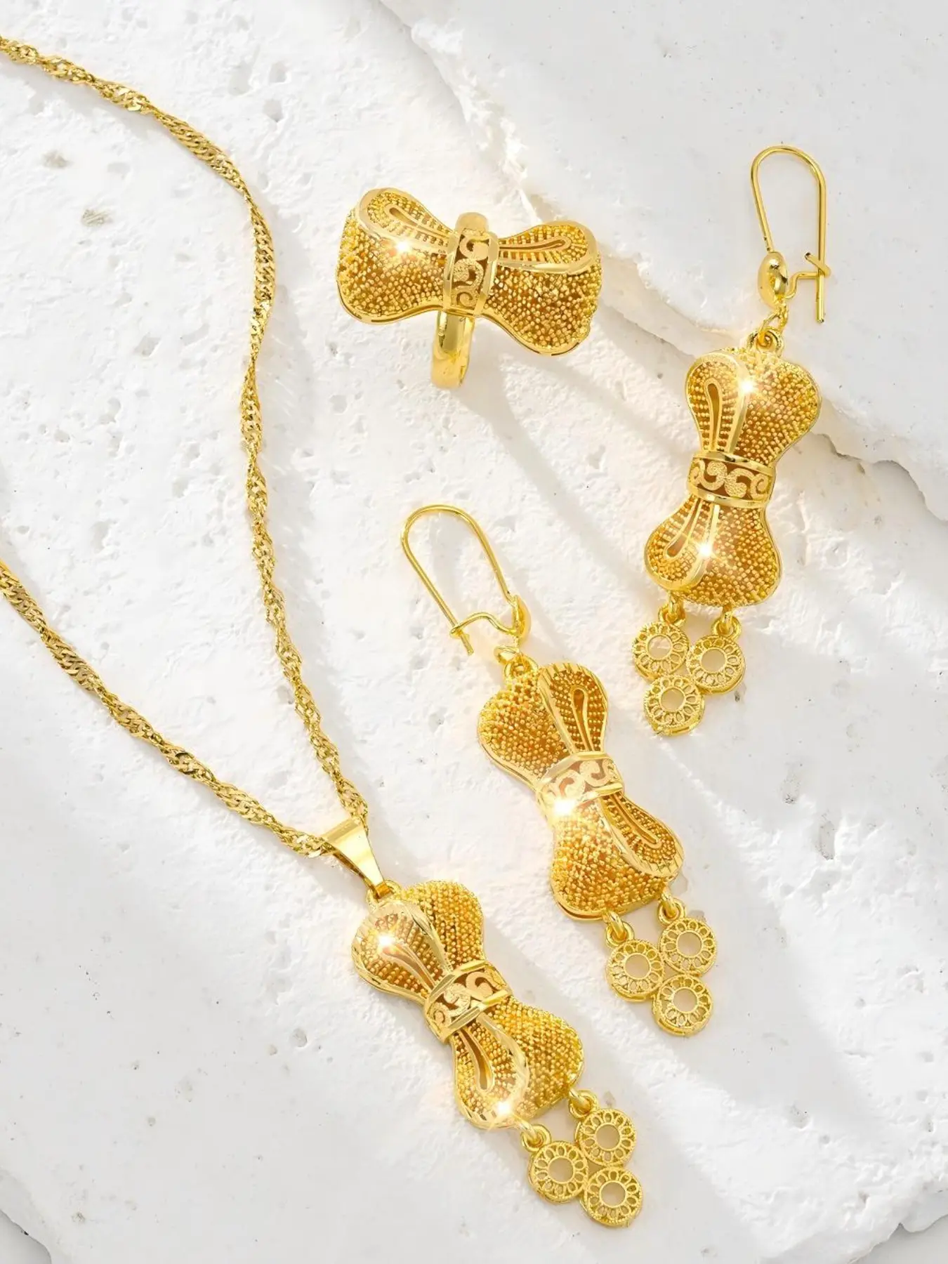 Women's Jewelry Set, Butterfly Knot Design, Elegant & Luxurious, Perfect for Daily Wear, Wedding Set Earrings, Wedding Accessories, Holiday Gifts, Bridal Wedding Jewelry, Bridal Sets, Bridal Accessory, Bride Jewelry Set For Wedding Day