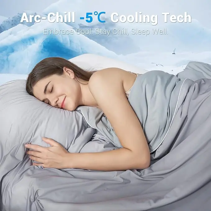 Elegear Cooling Duvet Cooling Quilt, Double Sided Cooling Blanket for Hot Sleepers Cool Fabric, Christmas gift, new year gift