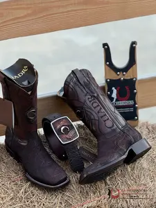 CUADRA ELEFANTE CAFÉ BROWN LÁSER & EMBROIDERY SQUARE TOE BOOT CU848