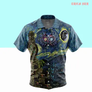 Zelda Majora's Mask Starry Night Button Up Hawaiian Shirt