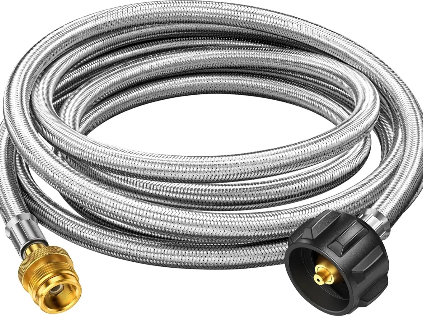 Alloxity QCC-1lb Multi-Size Braided Hose, 5FT/8FT/12FT Lengths, Durable Steel-Braided Outdoor Gear for Safe, Functional Varied Fuel Tasks, Efficient Transfer for Camping & Hiking Camp Kitchen Needs, One Hose For Varied Fuel Tasks