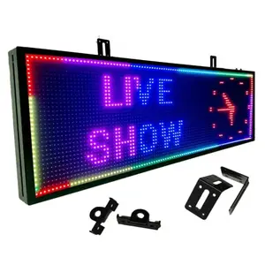 P10 Programmable Scrolling LED SIGN 40"×14" LED Display, 4000cd/m³ High Brightness led Display with WIFI+USB, Indoor Outdoor Digital Sign Screen, SMD Technology Open Sign for Advertising
