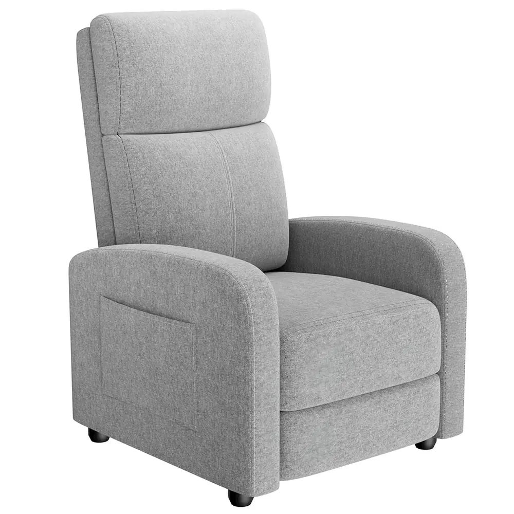 Garvee Recliner Chair for Adults, Lazy Reclining Chair Ergonomic Adjustable Single Sofa Enhanced with Side Pocket, Tall Back, Wide Arms & Padded Seat, Home Theater Seating for Living Room
