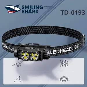 【TD-0193】Smiling Shark multifunctional headlamp is made of ABS and silicone materials, lightweight and durable, making it suitable for various scenarios!