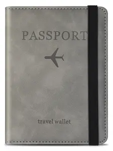 Simple Letter Embossed Passport Case, Passport Cover, Passport Wallet for Women & Men, Waterproof RFID Blocking Passport Case for Travel Essentials Accessories, Travel Document Holder