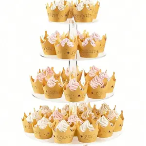 Transparent Acrylic Cake Stand for Weddings Birthdays Parties, Clear Cupcake Stand, Elegant Dessert Display Rack, Perfect for Event Decorations