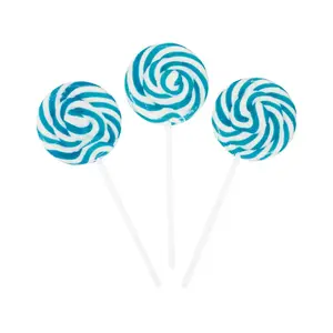 Light Blue Swirl Lollipops - 24 Pc.