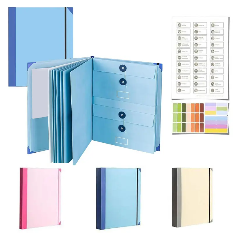 Thickened Manila Fold Accordion File Organiser Bag - Labeling Storage Folder for Passports, Birth Certificates, Important Documents - 2026 New Version for Home/Office Use, New 2026