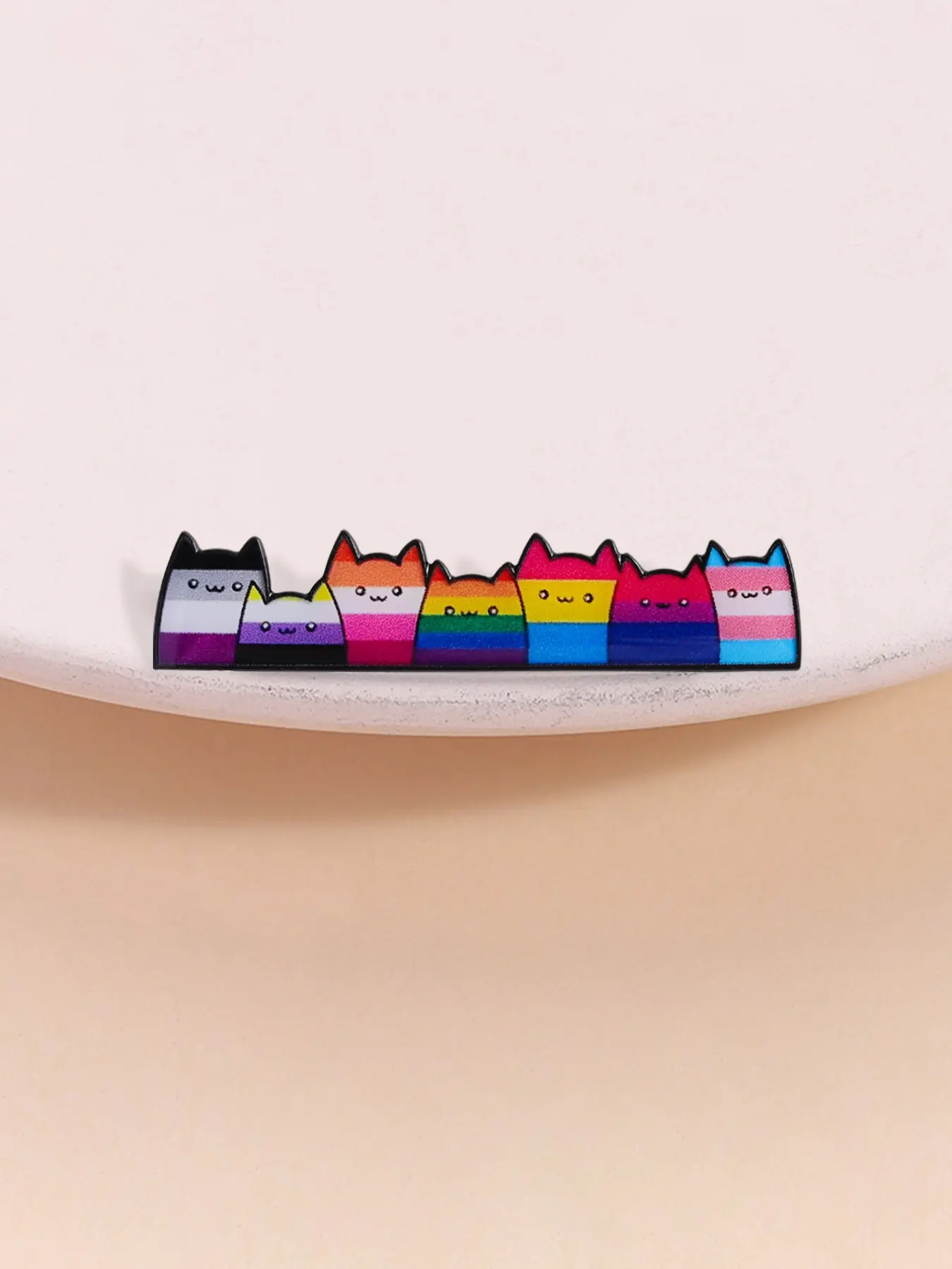 Rainbow Cat Badge, Lgbtq+ Pride Design, Inclusive Social Advocacy Accessory Supporting Equality And Acceptance, Backpack Daily Decoration, Lgbt Community Gift, Love Friendship, Alloy Brooch Pin