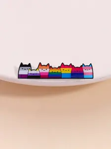 Rainbow Cat Badge, Lgbtq+ Pride Design, Inclusive Social Advocacy Accessory, Backpack Daily Decoration, Lgbt Community Gift, Love Friendship