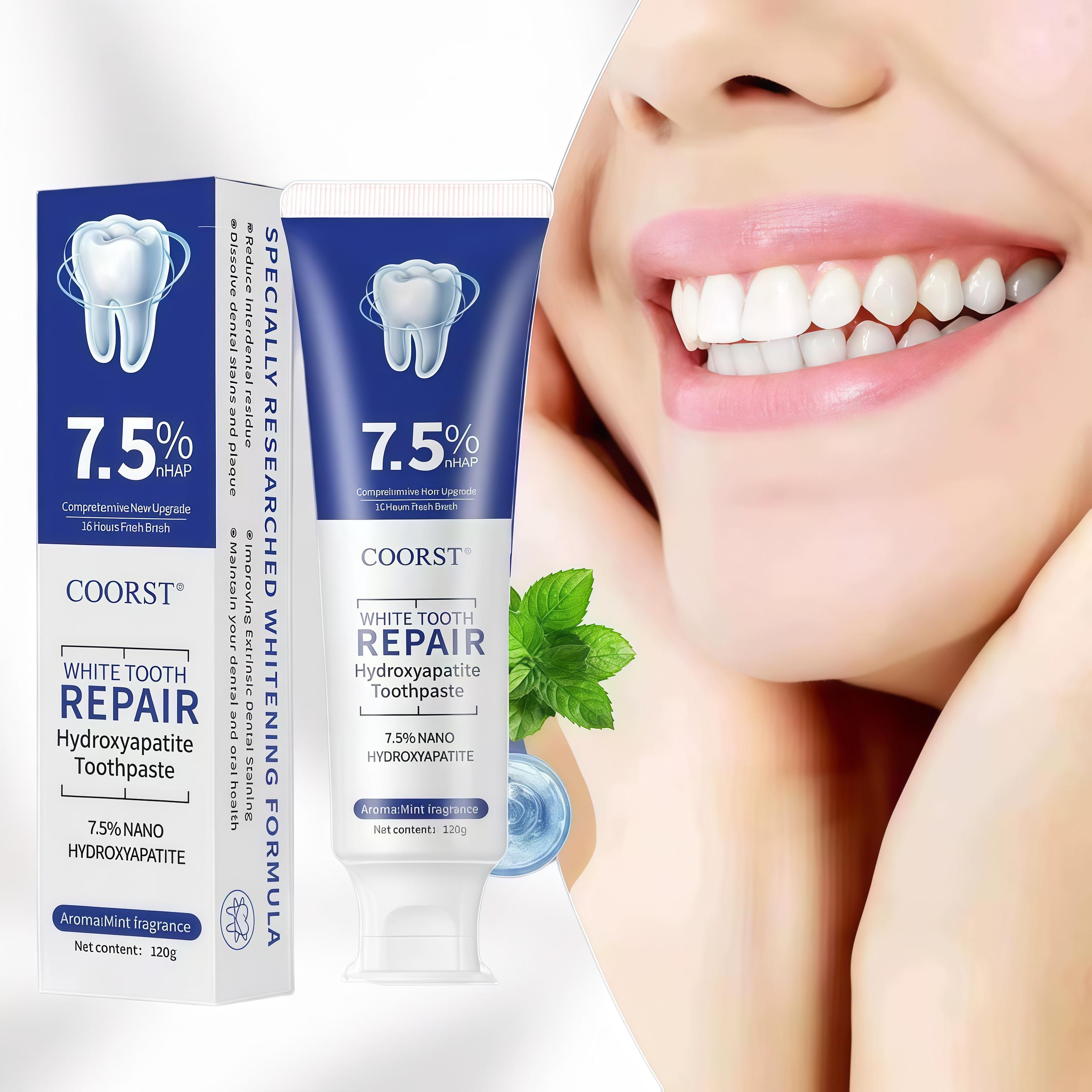 Hydroxyapatite Toothpaste for Enamel Repair & Teeth Whitening Refreshing Flavor Fluoride-Free 4.23oz Gentle Formula for Sensitive Teeth Care summervibes