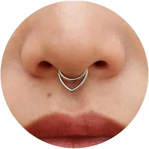 16G Titanium Septum Rings Double Septum  Daith Piercing    Hinged Segment Helix Clicker Piercing  8 mm 10 mm Seamless Ring  Jewellery for Her