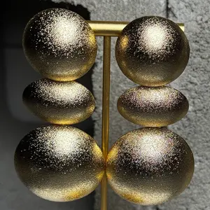 Golden Indulgence Three-Layer Drop Earrings