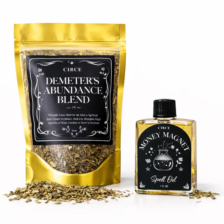 Circe Boutique Demeter’s Abundance Ritual Set – Prosperity Blend & Money Magnet Oil