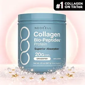 NeoCell Collagen Bio-Peptides Powder 20oz - Grassfed Protein Supplement - Advanced with 18 Essential Amino Acids and non-essential amino acids, including Glycine, Hydroxyproline, Proline, and Leucine, but do not include Tryptophan