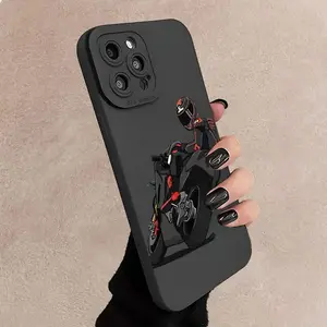 A Cool Phone Case with Motorcycle Rear View Pattern, Suitable for iPhone 17 Air/16 Plus/15 Pro Max/14 Pro/13/12/11/XS Max/X Phone Case, Ideal Gift for Motorcycle Enthusiasts' Family, Friends, Lovers, Boyfriend on Holidays MS332