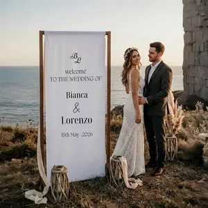 Modern Wedding Welcome Sign, Wedding Fabric Welcome Sign, Engagement Sign, Wedding Backdrop, Reception Decor