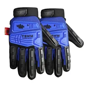 TSWM Premium Welding Gloves - Flame-Resistant Stitching, Blue & Black, Work Safety Gear for Welders, Reliable Protection