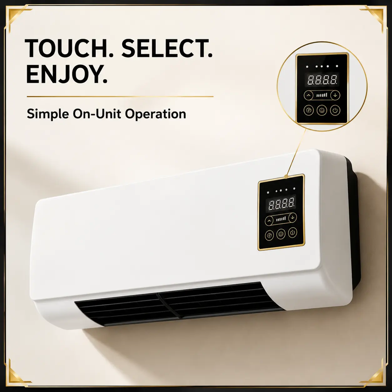 1400W Dual-Use Wall Air Conditioner for Boat Electrical Equipment - 2-in-1 Heating & Cooling Fan, Touch & Remote Control, 6-Hour Timer, Natural Breeze for Household Indoor Spaces