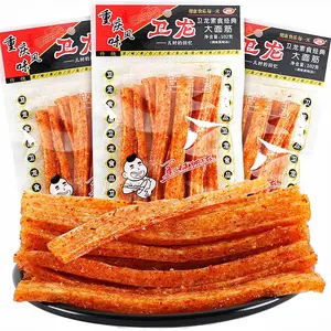 NERSQELX Spicy Strips - Spicy Gluten Latiao, Chinese Special Casual Snack Food, Made From Wheat / Chili / Spice, Low Sugar and Low Calories, Best Vegan, 102g (Pack of 3)