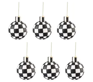 MacKenzie- Childs Set of 6 Glass Check Ornaments