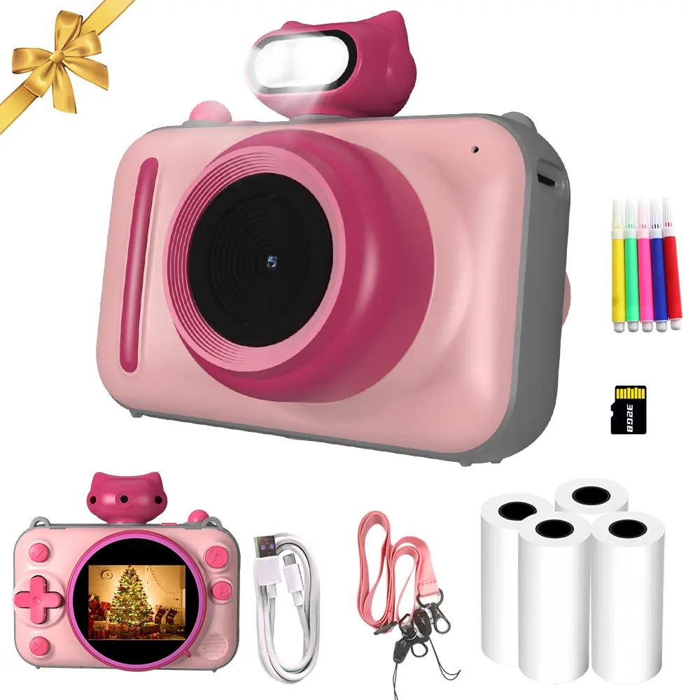 #Summervibes 48MP 2.5K Instant Print Camera for Kids - Colorful Travel Set with Strap & Paper | Polaroid-Style Gift for Boys & Girls Mini Durable