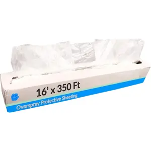 Plastic Sheeting, White | 16' x 350  | Overspray Plastic Sheeting - Translucent | Masking Film, Protective Painter's Coverage Roll for Automotive/Auto , Painting