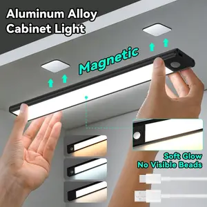 20/30/40cm Under-Cabinet Light with Rechargeable Battery, Dimmable Motion Sensor Lighting for Cabinets, Easy Installation