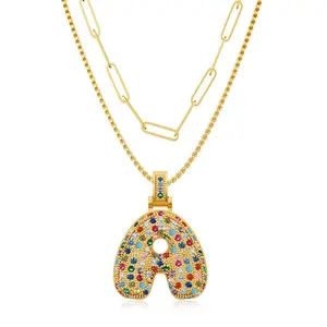 Moodear Necklaces Set - A to Z Letter Necklaces  Balloon Initial Necklaces Gift for Women