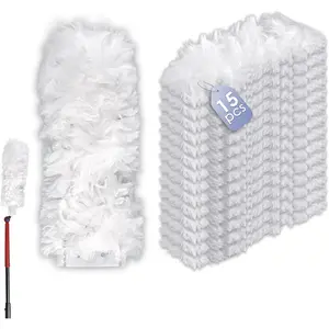 (15 Count) Disposable Duster Refills Compatible with Flex & Catch Dusters, Duty Dust Refills, Multi-Surface Duster Kit, Dust Removal Brush Heads, Soft microfibers