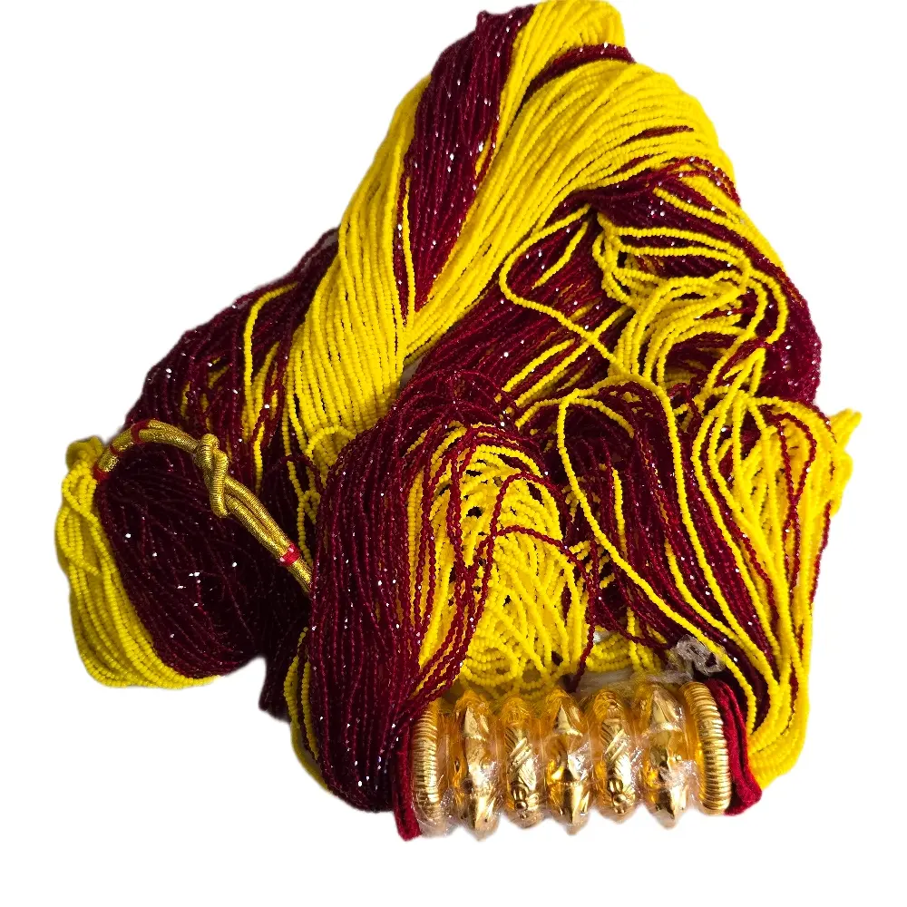Traditional Nepali Hydro potey maroon and yellow chadke tilhari