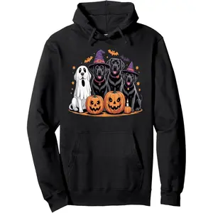 Cute Labrador Dogs Lover With Pumpkins Funny Halloween Party Hoodie