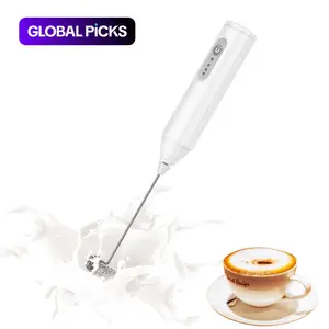 Rechargeable Handheld Milk Frother, Cordless Electric Whisk, Coffee Frother Handheld for Lattes, Cappuccino, Matcha and Hot Chocolate #GLOBAL PICKS