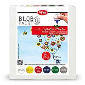Viva Decor Blob Paint Set - Balloon Girl Design, 6x3.04 Fl oz German-Made Acrylic Paint, Dot Painting Supplies for DIY Creativity