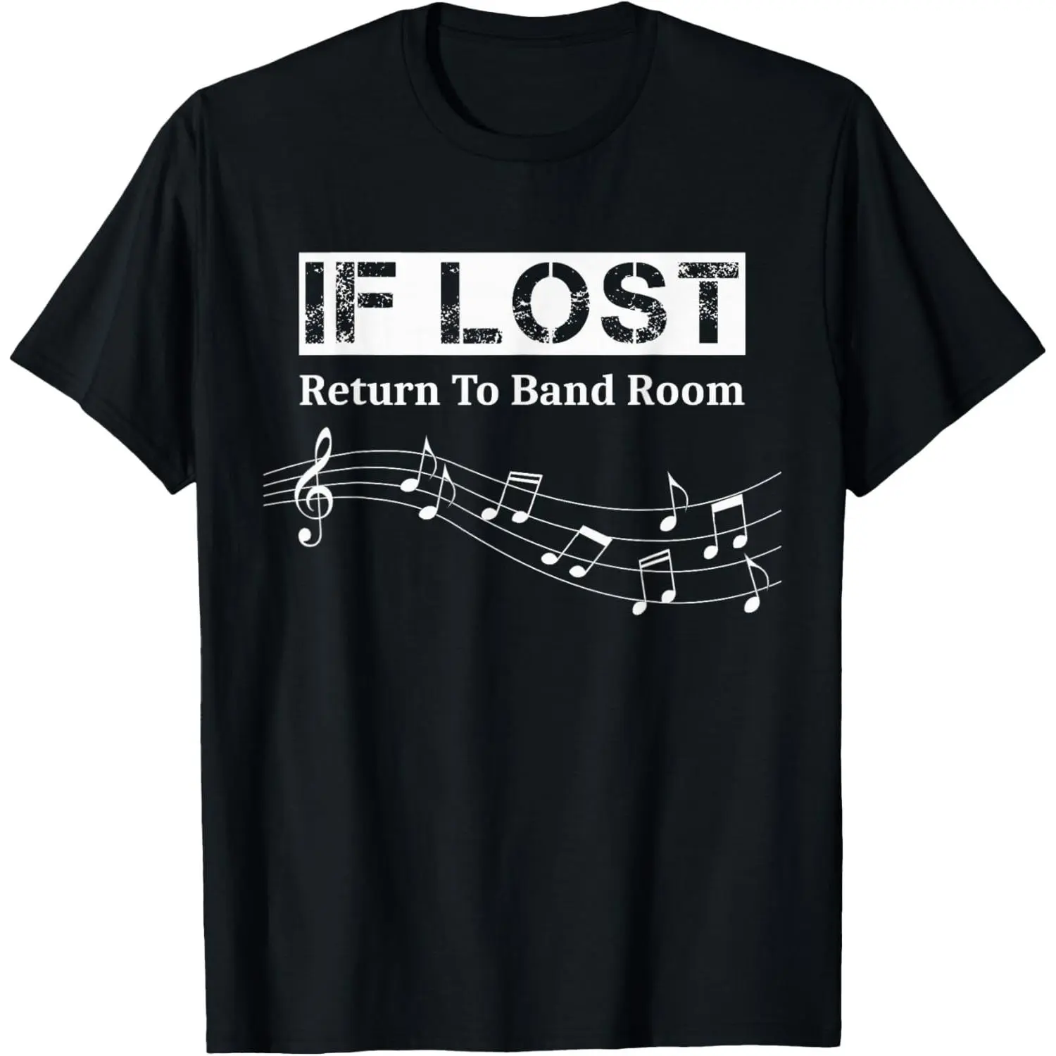 If Lost Return to Band Room Funny Marching Band Casual Short Sleeve Cotton T-Shirt