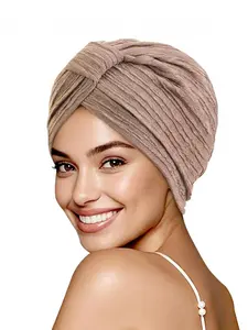 Women's Knotted Wrinkled Square Headscarf Hat, Hair Care Cap for Cancer Patients, Stylish Chemo Beanie for Comfort and Protection, Pleat Turban, Head Wrap, Fashion Turban