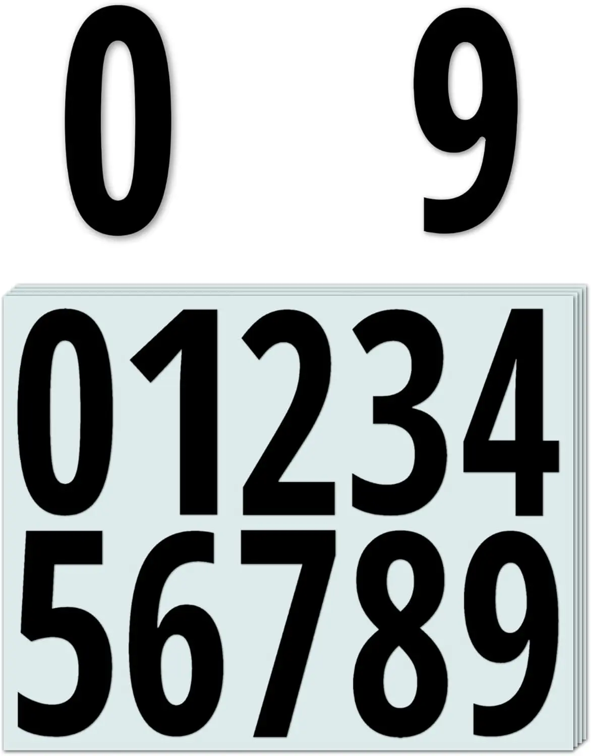 Black 4-in Vinyl Number Sticker Decals - 200-Count Vinyl Sticker Packs for Car Exterior Accessories
